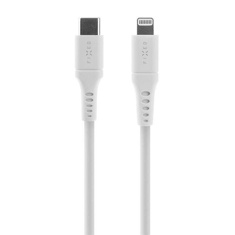 Kabel FIXED Liquid silicone USB-C Lightning s podporou PD, MFi, 0,5m bílý, Kabel, FIXED, Liquid, silicone, USB-C, Lightning, s, podporou, PD, MFi, 0,5m, bílý