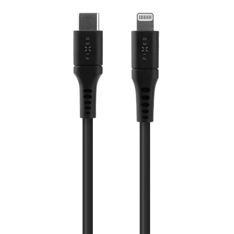 Kabel FIXED Liquid silicone USB-C Lightning s podporou PD, MFi, 0,5m černý, Kabel, FIXED, Liquid, silicone, USB-C, Lightning, s, podporou, PD, MFi, 0,5m, černý