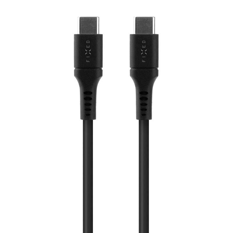Kabel FIXED Liquid silicone USB-C Lightning s podporou PD, MFi, 2m černý