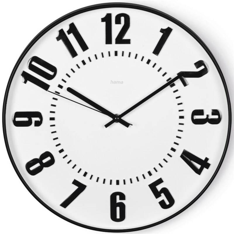 Nástěnné hodiny Hama Black Digits černé