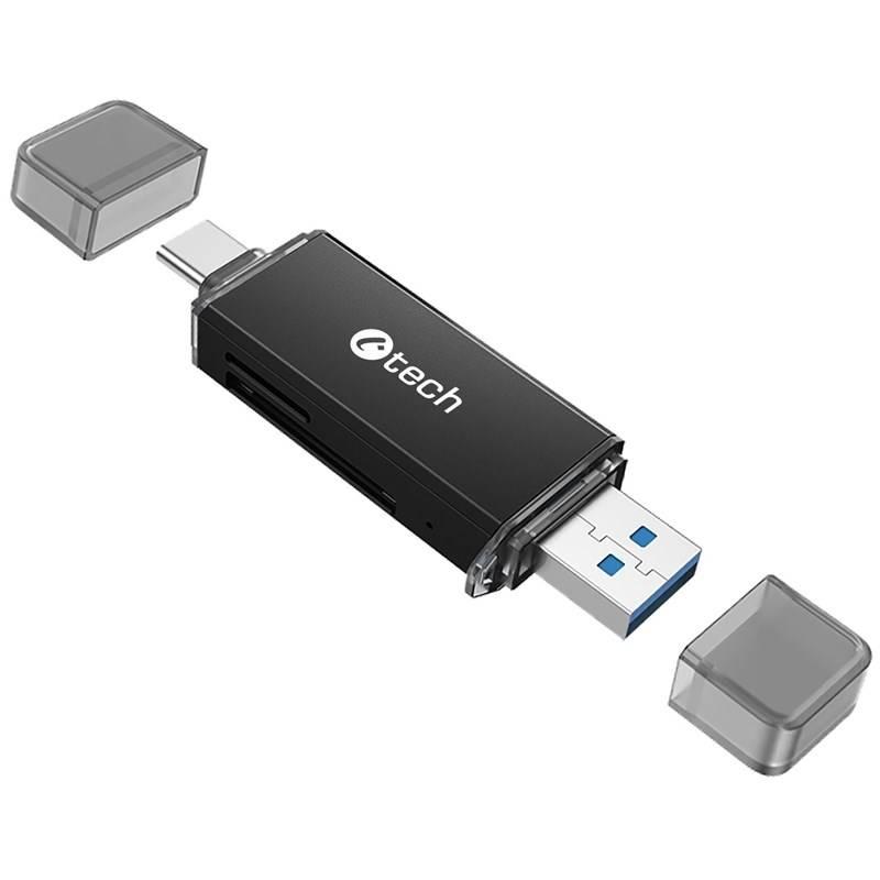 Čtečka paměťových karet C-Tech UCR-02-AL, USB 3.0 USB-C, SD micro SD, Čtečka, paměťových, karet, C-Tech, UCR-02-AL, USB, 3.0, USB-C, SD, micro, SD