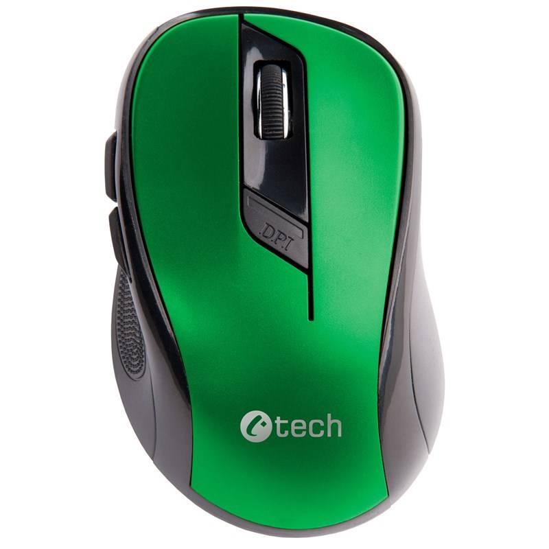 Myš C-Tech WLM-02 černá zelená, Myš, C-Tech, WLM-02, černá, zelená