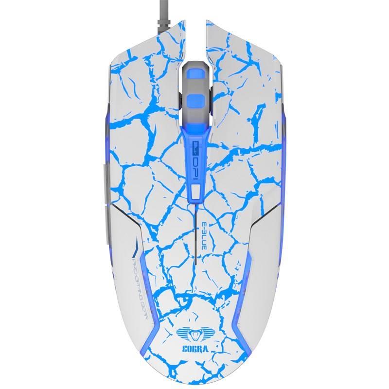 Myš E-Blue Cobra e-box bílá modrá