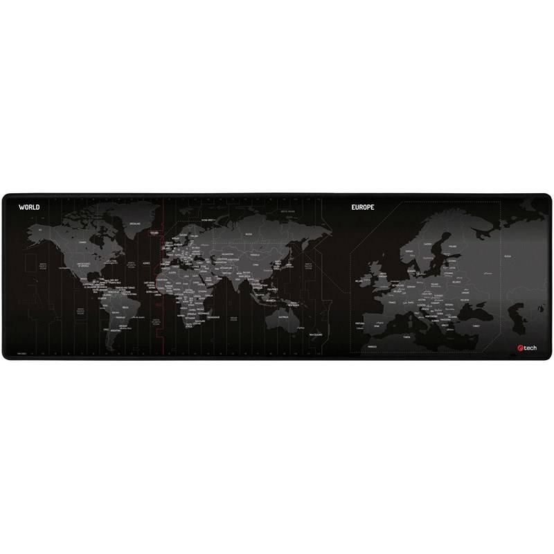 Podložka pod myš C-Tech MP-01W, 90×27 cm, World černá