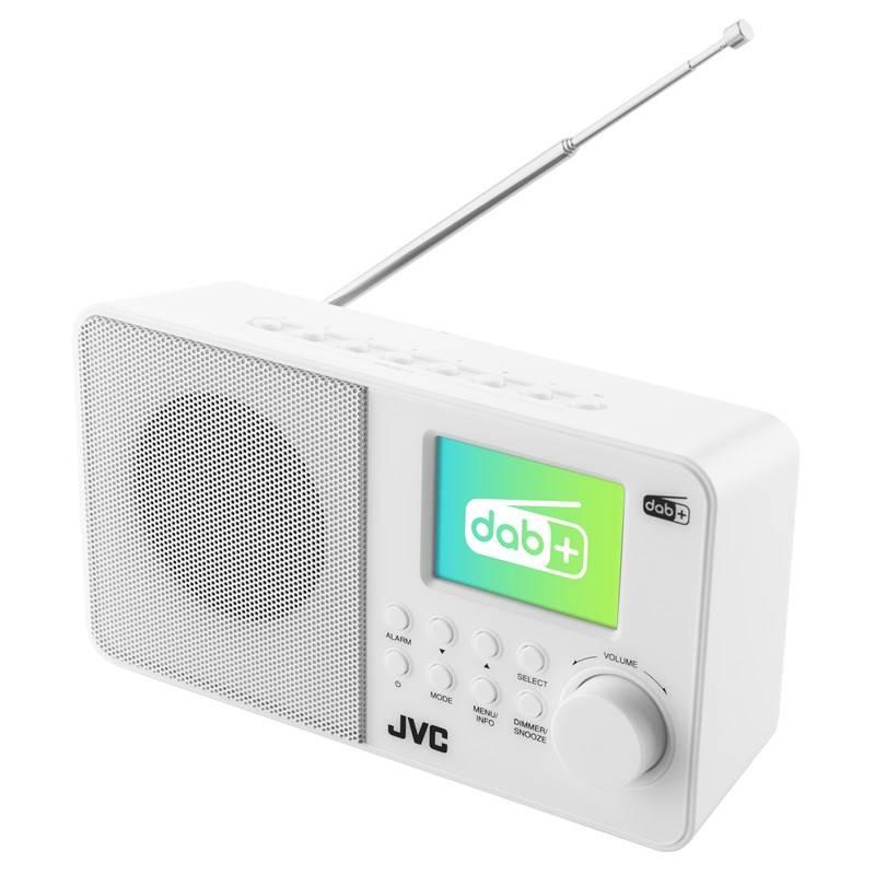 Radiopřijímač s DAB JVC RA-E611W-DAB bílý