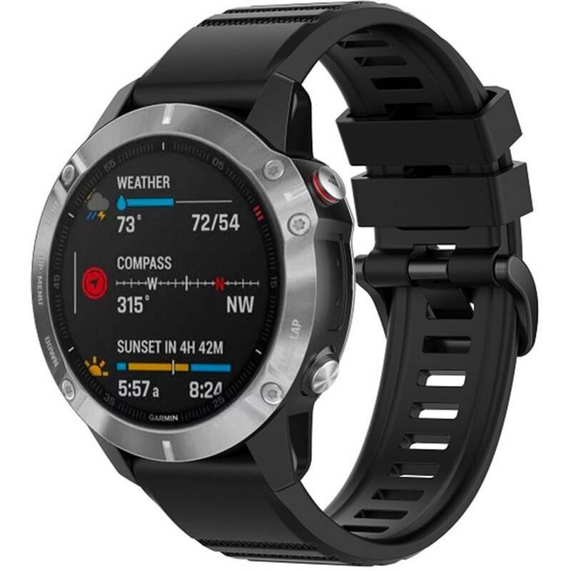Řemínek FIXED Silicone Strap na Garmin QuickFit 22 mm černý