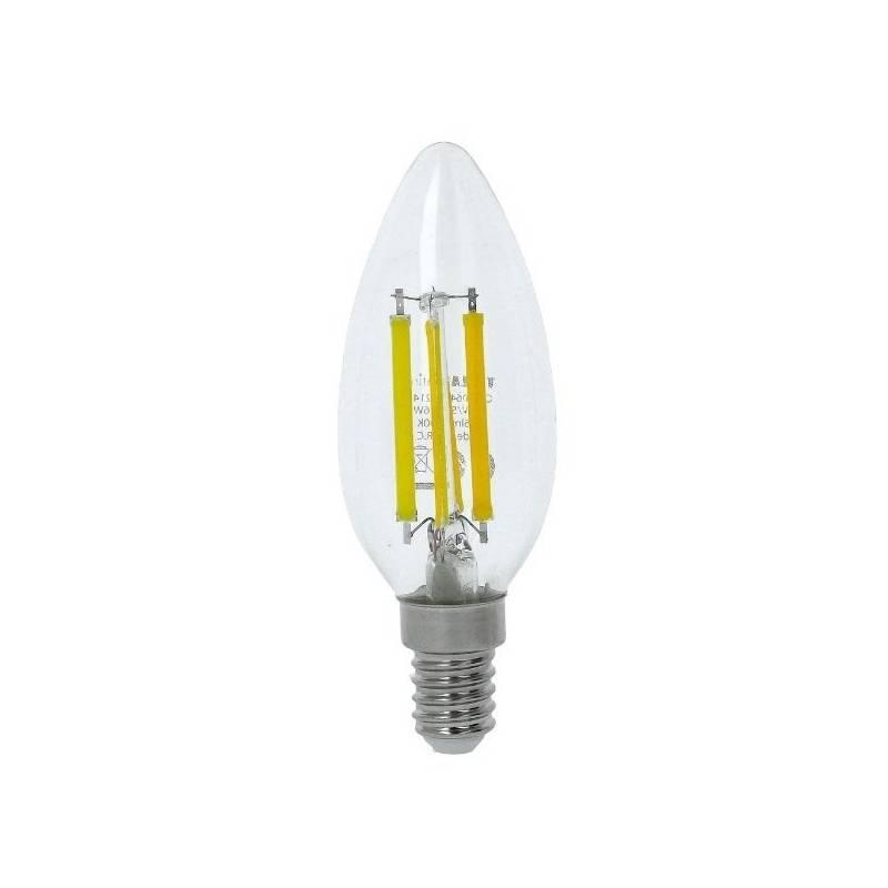 Žárovka LED Tesla filament svíčka E14, 6W, denní bílá