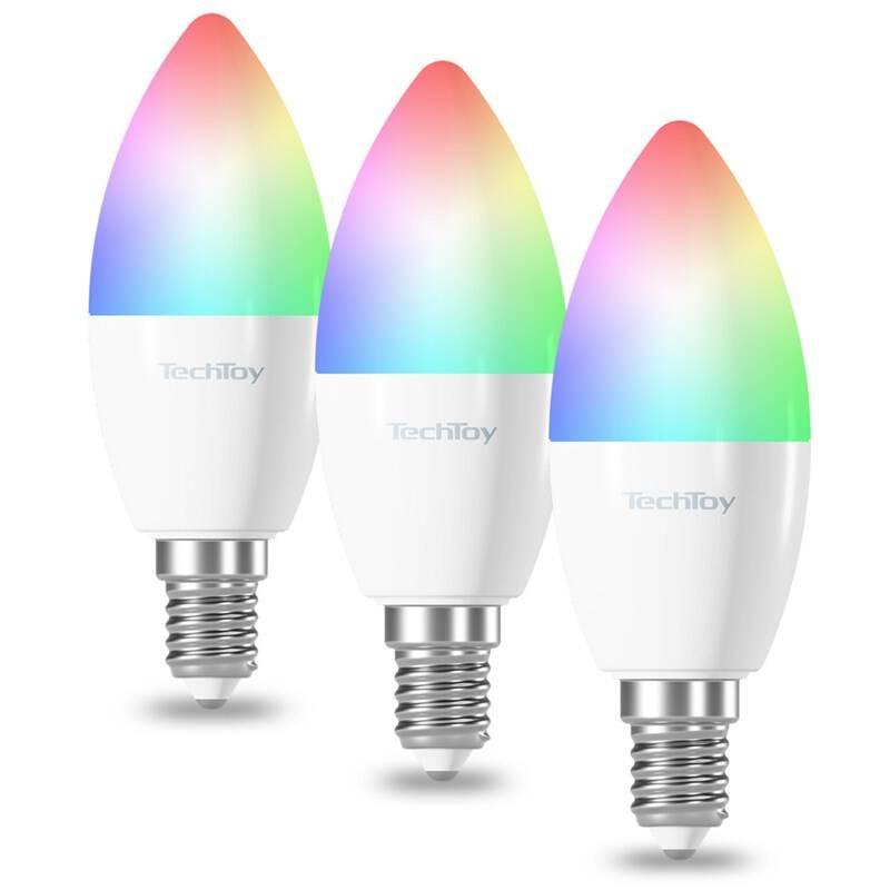 Chytrá žárovka TechToy RGB, 6W, E14, ZigBee, 3ks, Chytrá, žárovka, TechToy, RGB, 6W, E14, ZigBee, 3ks