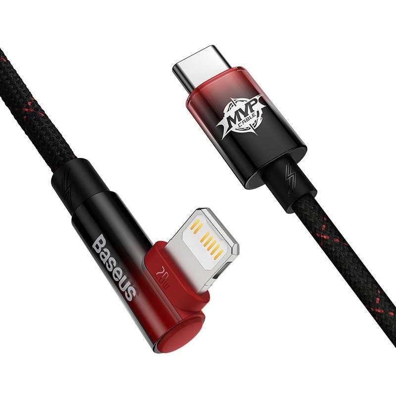 Kabel Baseus USB-C Lightning, 20W, 2m černý červený