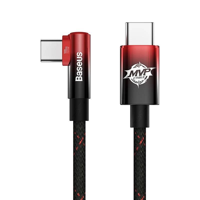 Kabel Baseus USB-C USB-C 100W, 2m černý červený, Kabel, Baseus, USB-C, USB-C, 100W, 2m, černý, červený