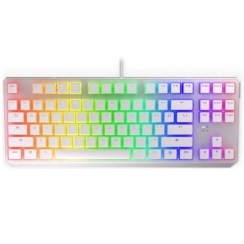 Klávesnice ENDORFY Thock TKL Pudding Onyx Kailh Brown, RGB, US layout bílá