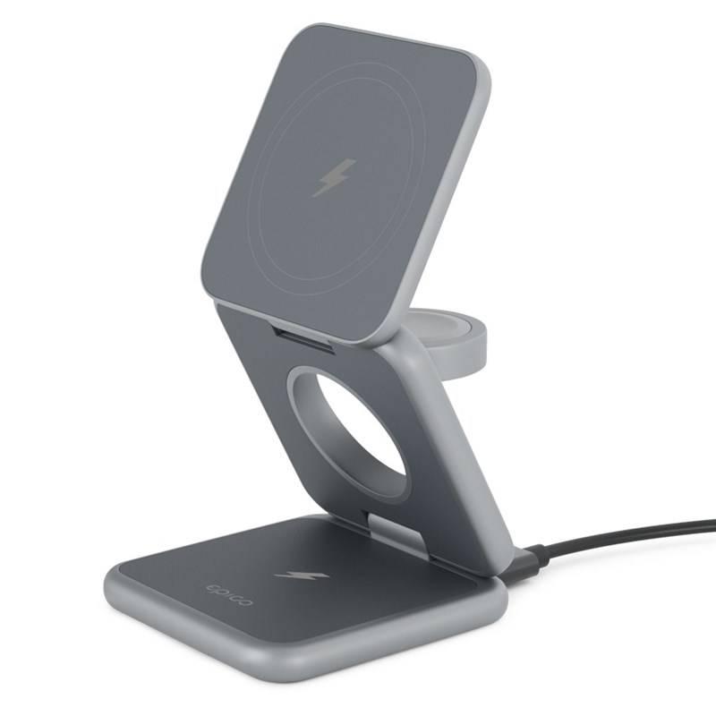 Bezdrátová nabíječka Epico Mag Foldable Wireless Charger šedá