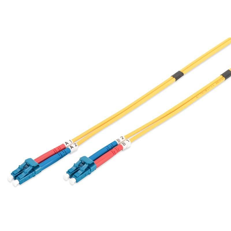 Kabel Digitus Optic Patch, LC LC, Singlemode, OS1, 09 125 µ, 1m žlutý