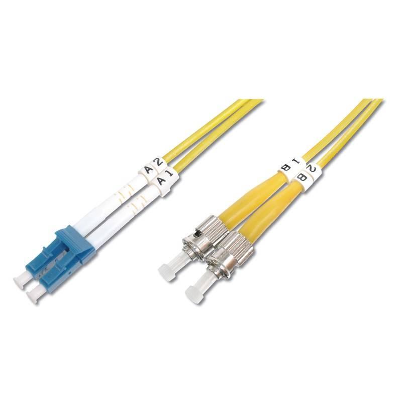 Kabel Digitus Optic Patch, LC ST, Singlemode, OS2, 09 125 µ, 5m žlutý