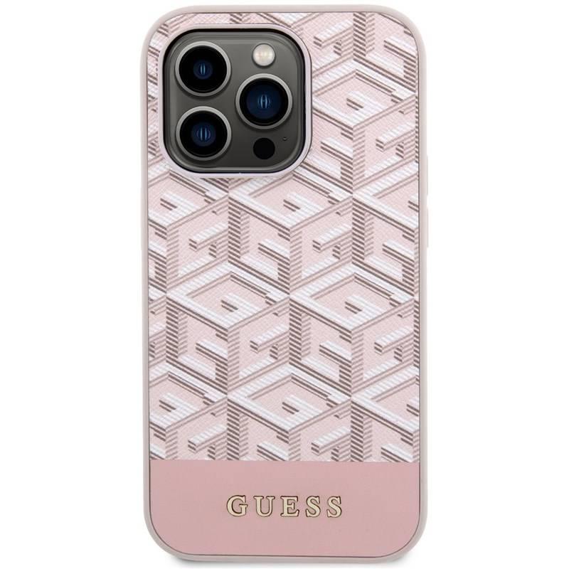 Kryt na mobil Guess PU G Cube MagSafe na Apple iPhone 14 Pro Max růžový, Kryt, na, mobil, Guess, PU, G, Cube, MagSafe, na, Apple, iPhone, 14, Pro, Max, růžový
