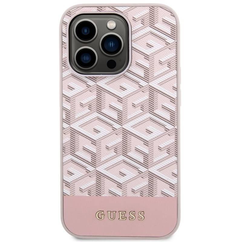 Kryt na mobil Guess PU G Cube MagSafe na Apple iPhone 14 Pro růžový
