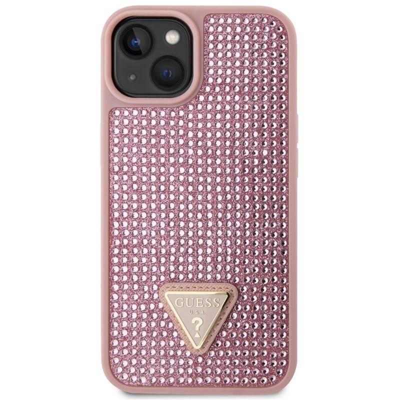 Kryt na mobil Guess Rhinestones Triangle Metal Logo na Apple iPhone 14 růžový, Kryt, na, mobil, Guess, Rhinestones, Triangle, Metal, Logo, na, Apple, iPhone, 14, růžový