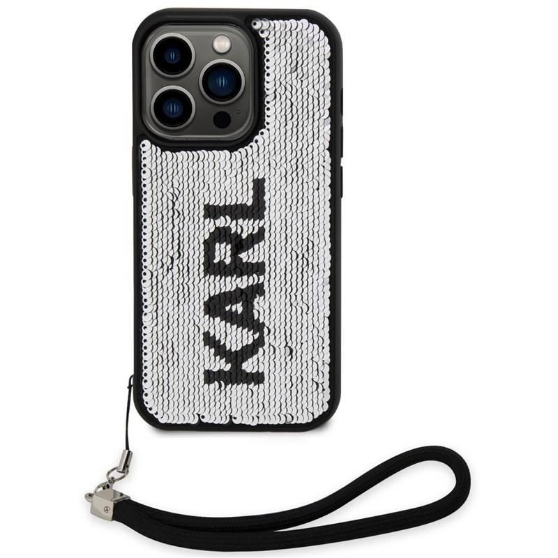 Kryt na mobil Karl Lagerfeld Sequins Reversible na Apple iPhone 14 Pro černý stříbrný
