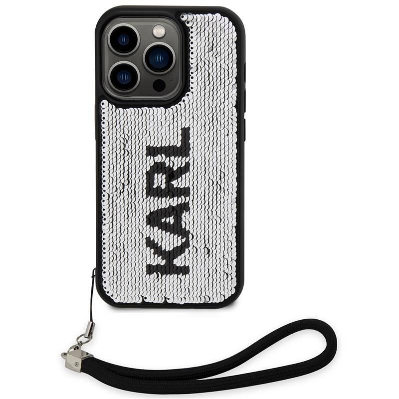 Kryt na mobil Karl Lagerfeld Sequins Reversible na Apple iPhone 14 Pro Max černý stříbrný