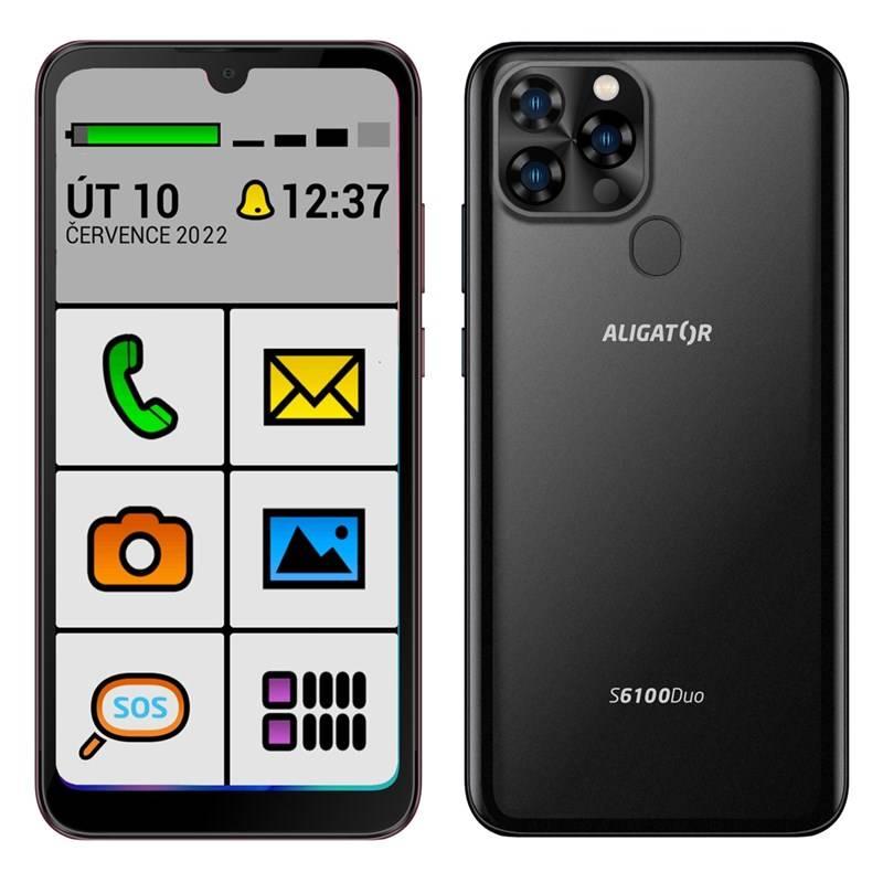 Mobilní telefon Aligator S6100 Senior černý