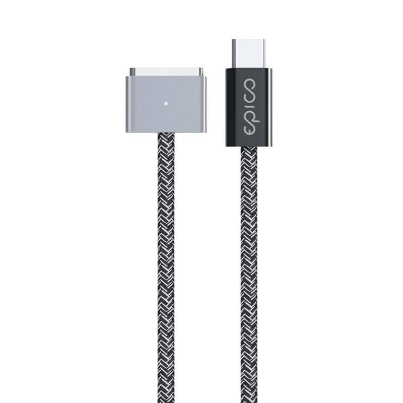 Nabíjecí kabel Epico USB-C MagSafe 3, 140W, 2m šedý, Nabíjecí, kabel, Epico, USB-C, MagSafe, 3, 140W, 2m, šedý
