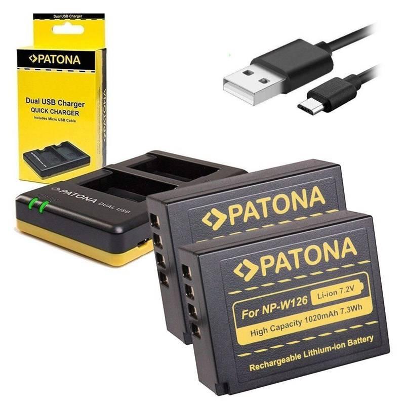 Nabíječka PATONA Dual Quick pro Fuji NP-W126 2x baterie 1020mAh USB