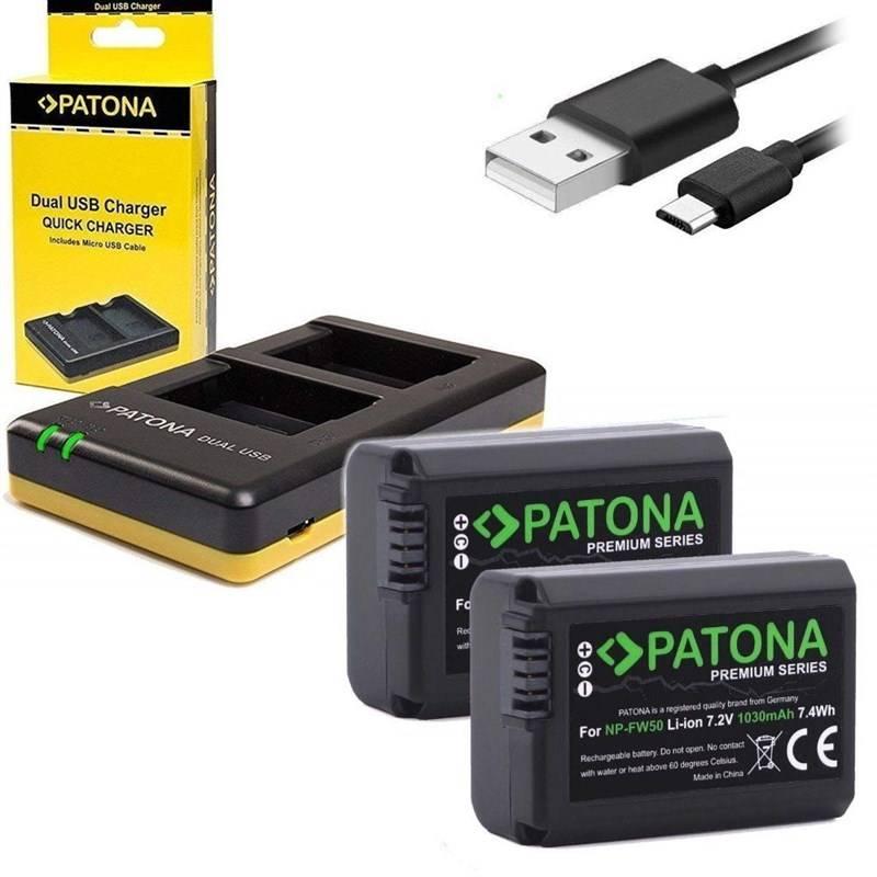 Nabíječka PATONA Dual Quick pro Sony NP-FW50 2x baterie 1030mAh USB, Nabíječka, PATONA, Dual, Quick, pro, Sony, NP-FW50, 2x, baterie, 1030mAh, USB