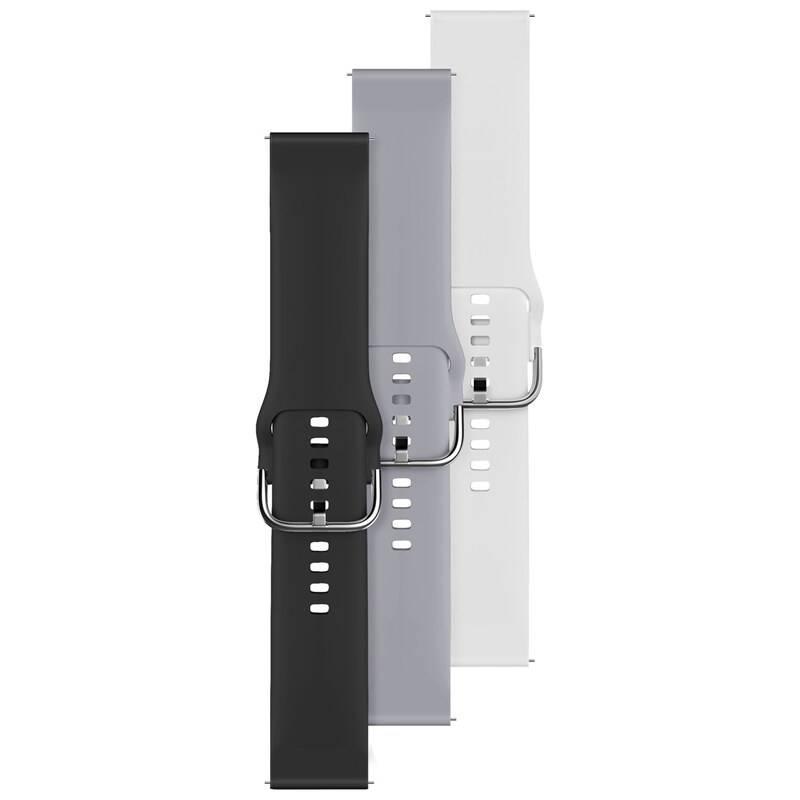 Set řemínků FIXED Silicone Strap s Quick Release 20mm černý šedý bílý