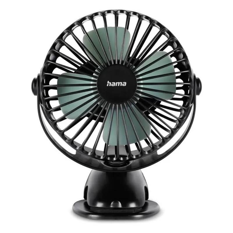 Ventilátor Hama stolní, USB, s klipem, 3 rychlosti černý