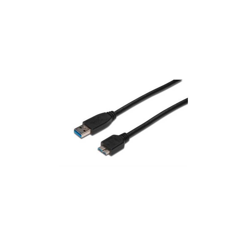 Kabel Digitus USB 3.0 MicroUSB, 1m černý, Kabel, Digitus, USB, 3.0, MicroUSB, 1m, černý