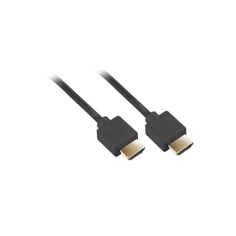 Kabel GoGEN HDMI 1.4, 1,5m, pozlacený, High speed, s ethernetem černý