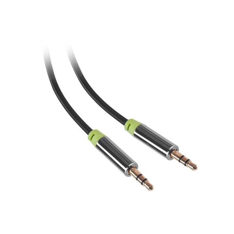 Kabel GoGEN Jack 3,5mm, 3m, pozlacené konektory černý