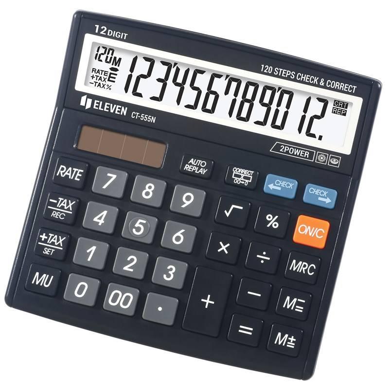 Kalkulačka Eleven CT555N, stolní, dvanáctimístná černá