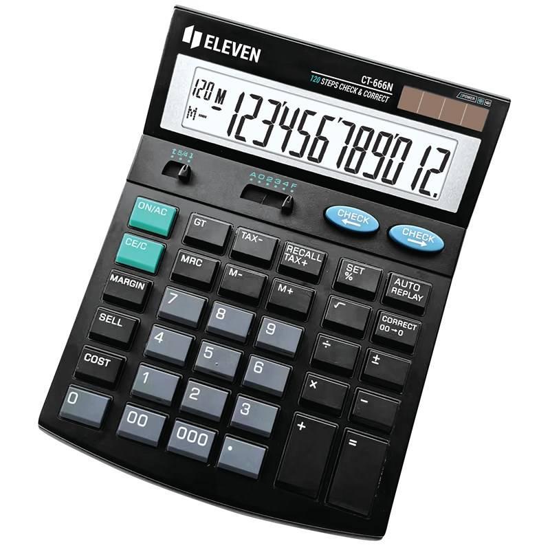 Kalkulačka Eleven CT666N, stolní s výpočtem DPH, dvanáctimístná černá
