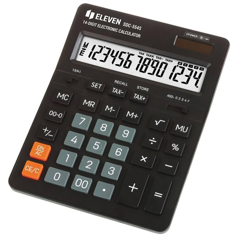 Kalkulačka Eleven SDC554S, stolní, čtrnáctimístná černá
