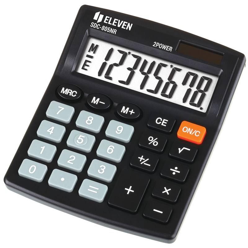 Kalkulačka Eleven SDC805NR, stolní, osmimístná černá