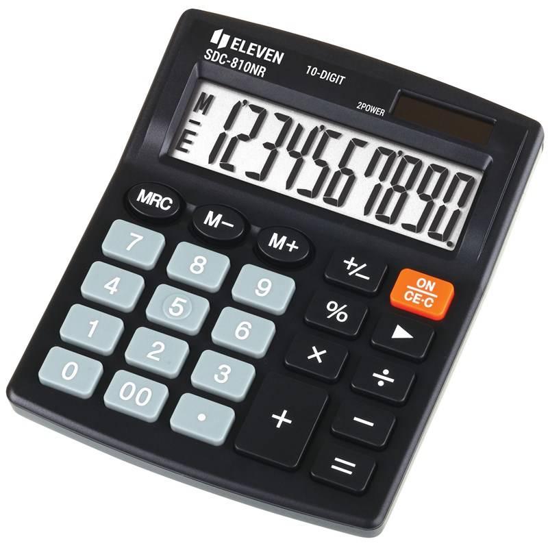 Kalkulačka Eleven SDC810NR, stolní, desetimístná černá