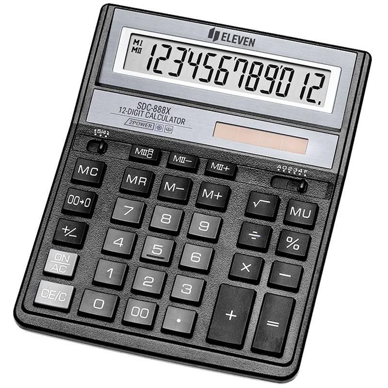 Kalkulačka Eleven SDC888XBK, stolní, dvanáctimístná černá