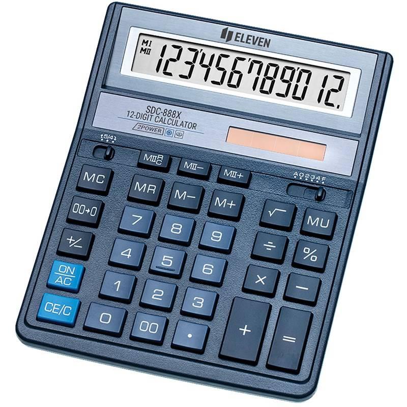 Kalkulačka Eleven SDC888XBL, stolní, dvanáctimístná modrá