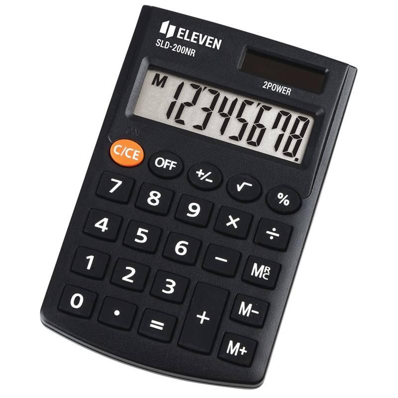 Kalkulačka Eleven SLD200NR, kapesní, osmimístná černá