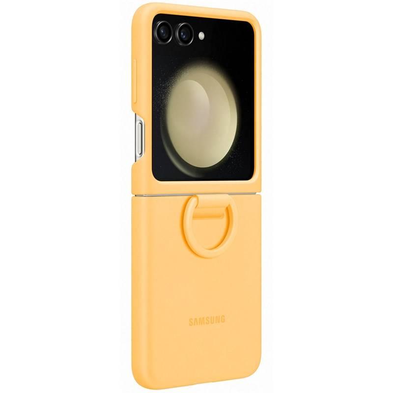 Kryt na mobil Samsung Galaxy Z Flip5 s držákem žlutý