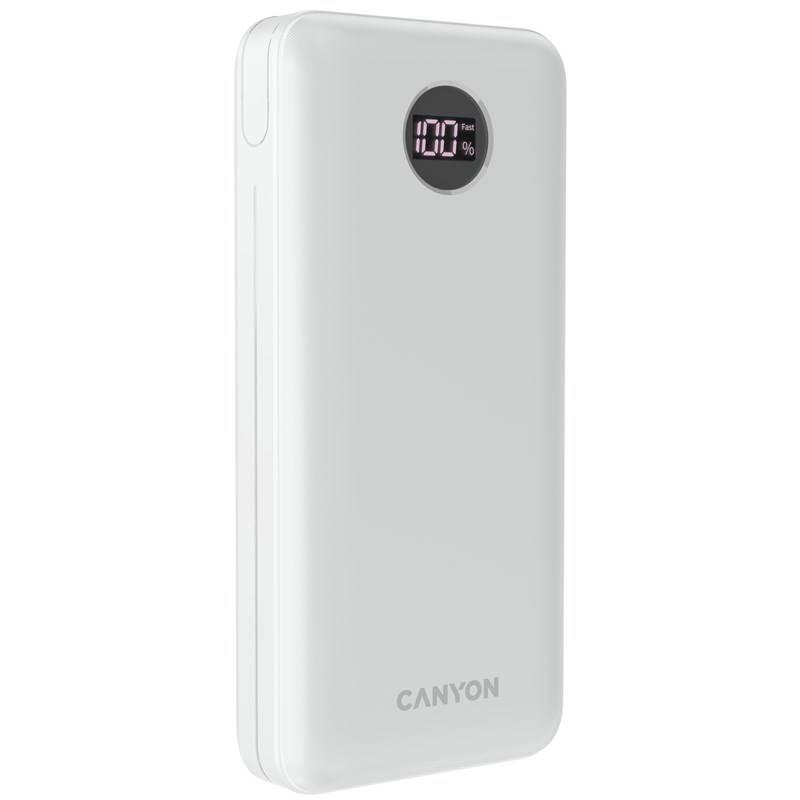 Powerbank Canyon PB-2002, 20 000 mAh bílá