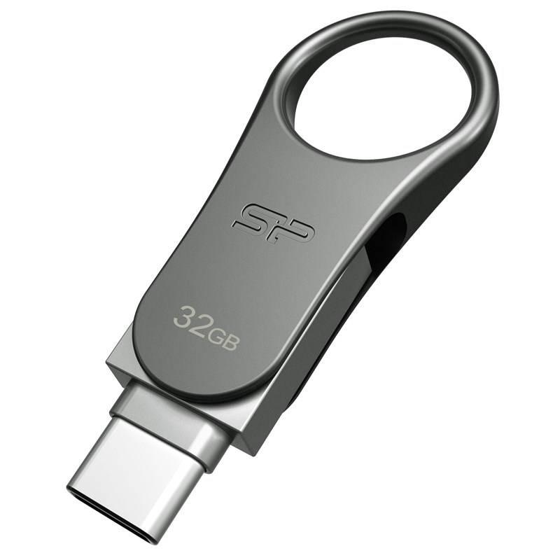 USB Flash Silicon Power Mobile C80 32 GB stříbrný