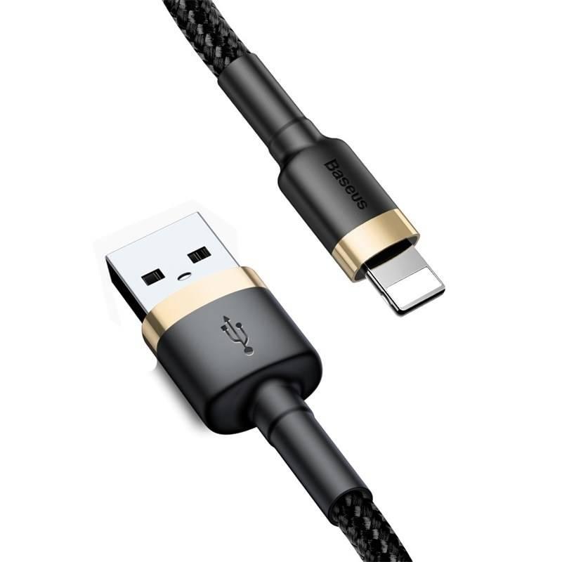 Kabel Baseus Cafule USB Lightning, 1m černý zlatý