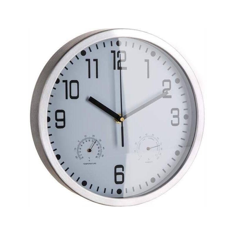 Nástěnné hodiny HOME DECOR 25 cm stříbrné bílé