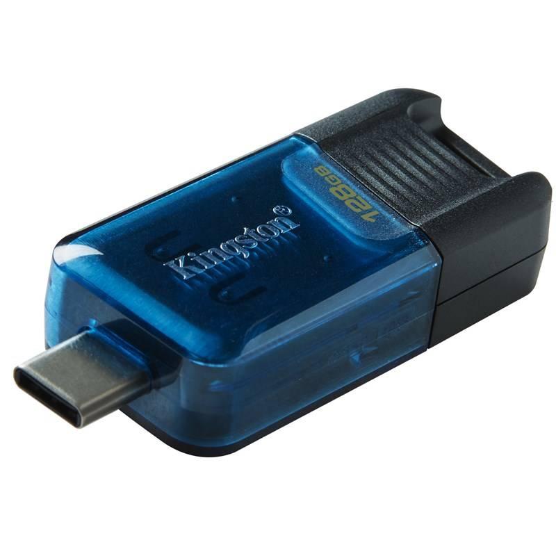 USB Flash Kingston DataTraveler 80 M 128GB, USB-C černý modrý