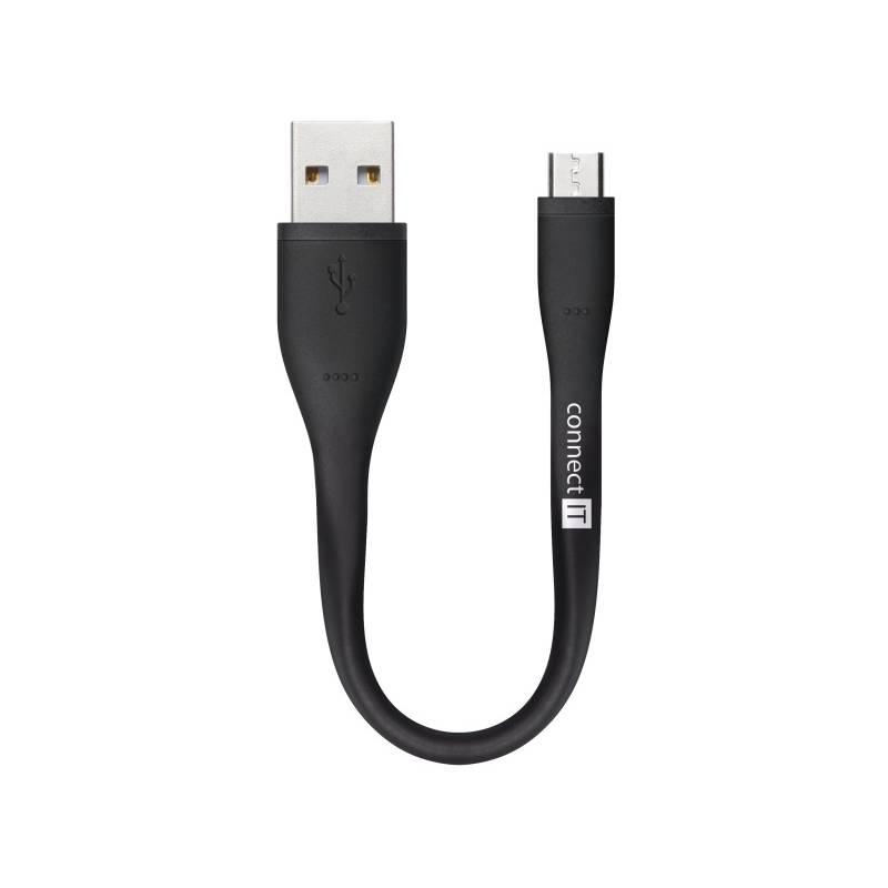 Kabel Connect IT Wirez USB micro USB, 13 cm černý