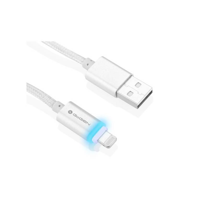 Kabel GoGEN USB Lightning, 1m, oplétáný