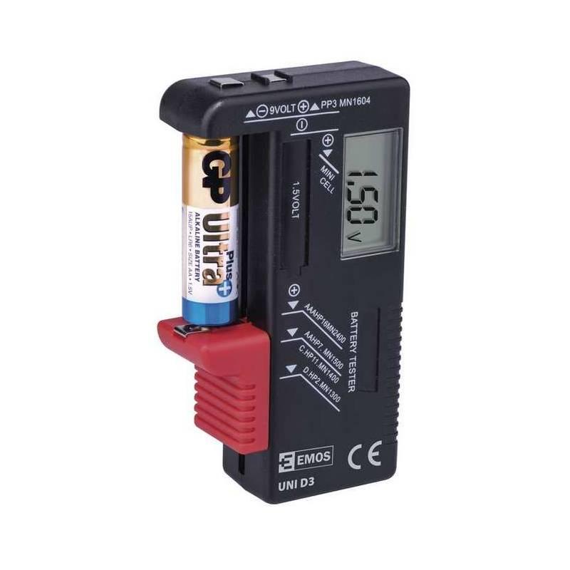 Tester baterii EMOS AA,AAA,C,D,9V, knoflíkové