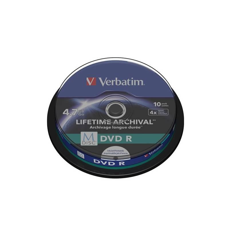 Disk Verbatim DVD-R M-Disc 4,7GB, 4x, printable, 10cake, Disk, Verbatim, DVD-R, M-Disc, 4,7GB, 4x, printable, 10cake
